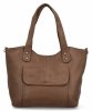 Stylowa Torebka Damska Shopper Bag firmy Herisson 17B374 Ciemno Beżowa